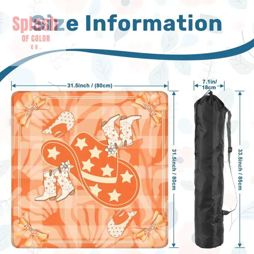 Tennessee Orange Country Cowboy Hat And Boots, State Pride Mahjong Mat