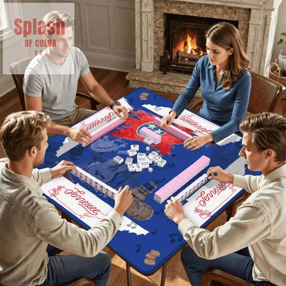 Tennessee State Pride Mahjong Mat, Red, White And Blue And All Things Tennessee