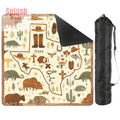 Texas Mahjong Mat, Rustic Whimsy Green, Brown Yellow Tones