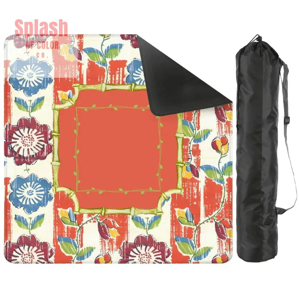 Vintage Floral Heritage Collection Mahjong Coral Blue Game Mat Mahjong Mat