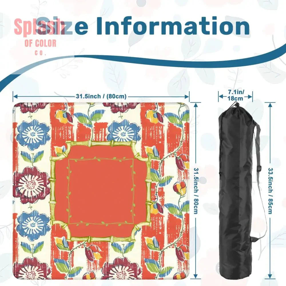 Vintage Floral Heritage Collection Mahjong Coral Blue Game Mat Mahjong Mat