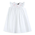 White and Pink Crosses Smocked Bishop Dress