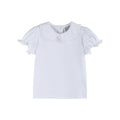 White Collared Lace Sleeve Shirt